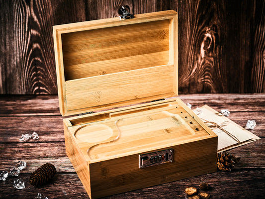 Personalized Wooden Stash Box with Accessories