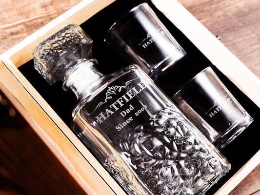 Personalized Whiskey Decanter Set - Modern