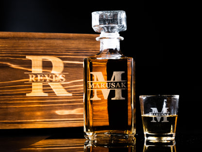 Personalized Whiskey Decanter Set - Bourbon Decanter