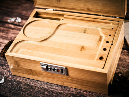 Personalized Wooden Stash Box with Accessories
